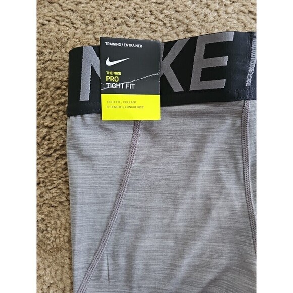 Nike Pro Tight Fit Women's 8" Training Shorts (Gunsmoke Heather) Size Small NEW - Picture 5 of 6